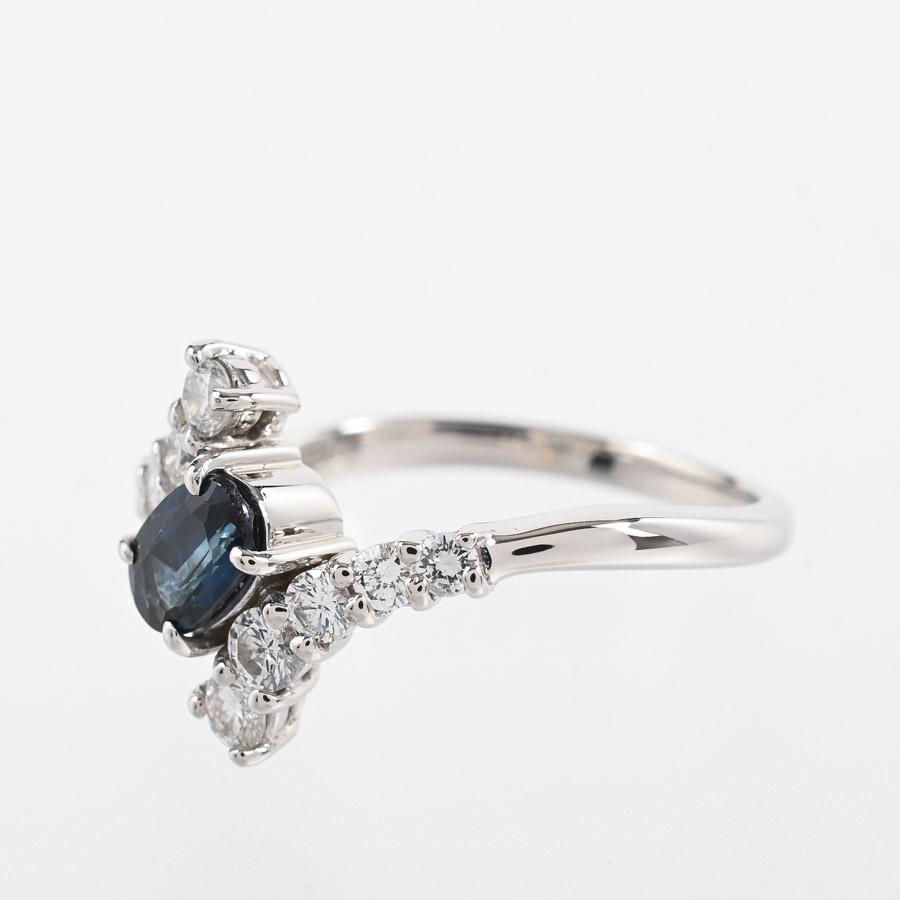サファイア リング  サファイア0.41ct ダイヤ0.65ct 12号 4.3g レディース 中古A品の画像