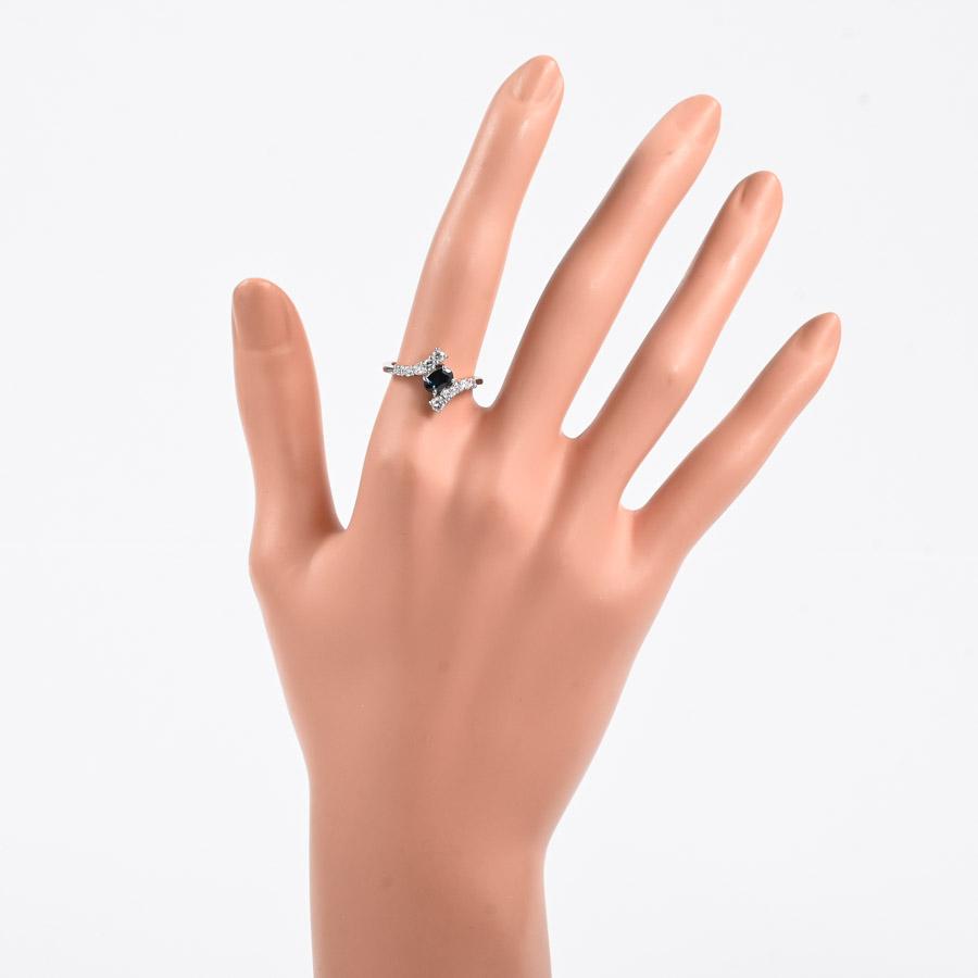 サファイア リング  サファイア0.41ct ダイヤ0.65ct 12号 4.3g レディース 中古A品の画像