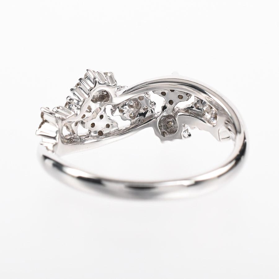 ダイヤ リング  ダイヤ0.23ct ブラウンダイヤ0.13ct 11号 3.7g レディース 中古A品の画像