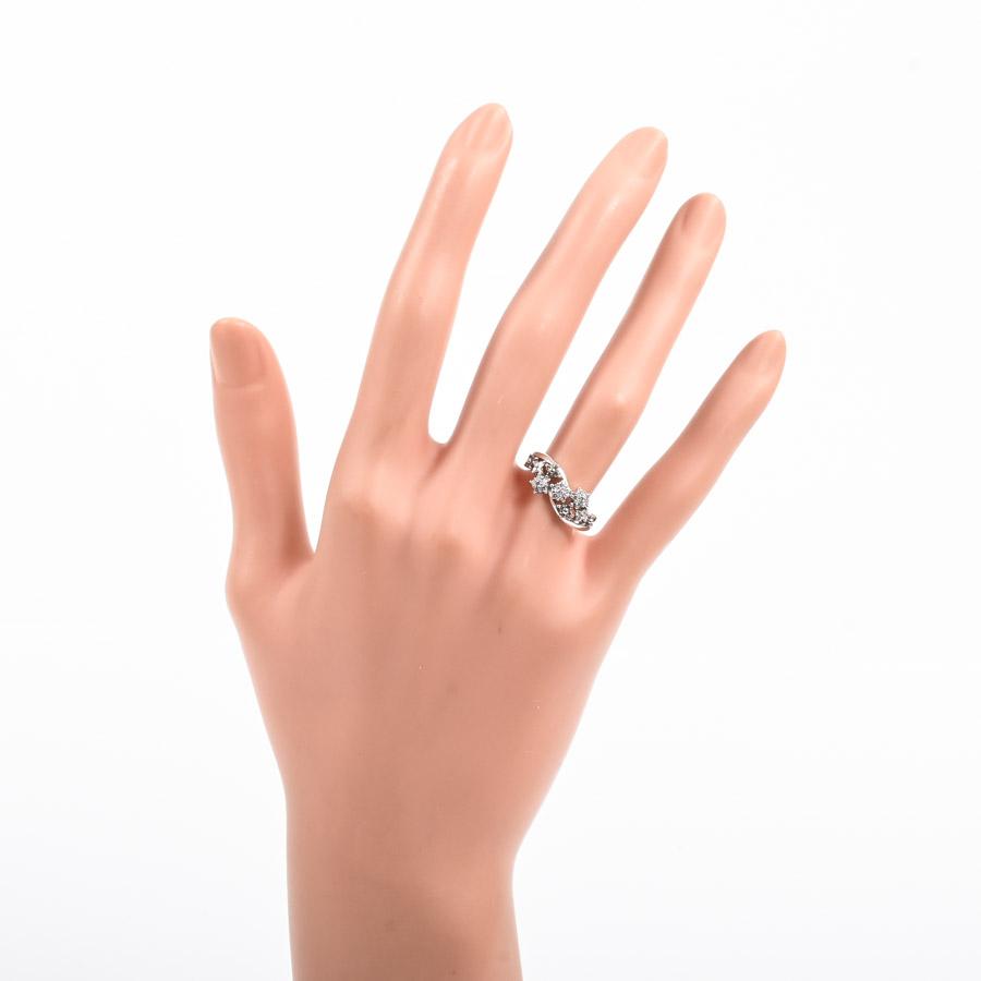 ダイヤ リング  ダイヤ0.23ct ブラウンダイヤ0.13ct 11号 3.7g レディース 中古A品の画像