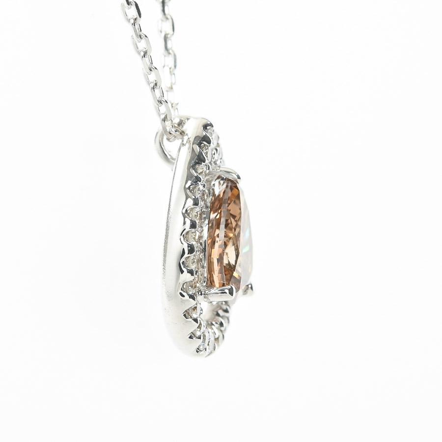 ブラウンダイヤ ネックレス  ブラウンダイヤ0.55ct ダイヤ0.11ct 3.1g レディース 中古A品の画像
