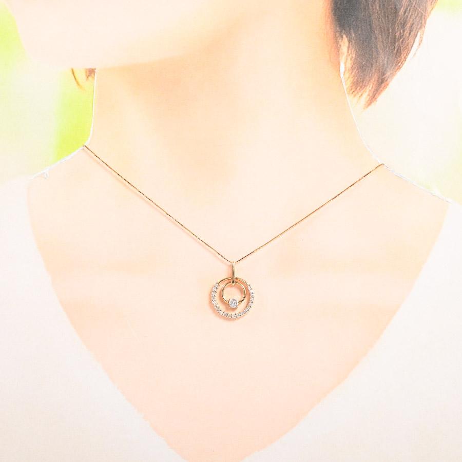 ダイヤ ネックレス  ダイヤ0.5ct 3.9g レディース 中古A品の画像