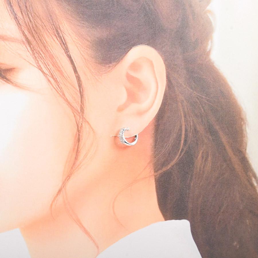 ダイヤ ピアス  ダイヤ0.25ct ダイヤ0.25ct チャーム:約W4xH8mm 4.2g レディース 中古A品の画像