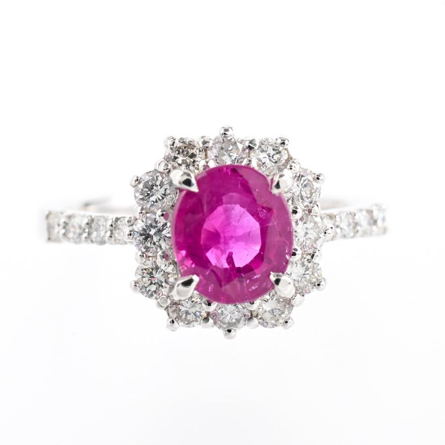 ルビー リング  ルビー1.135ct ダイヤ0.58ct 11.5号 4.3g レディース 中古A品の画像