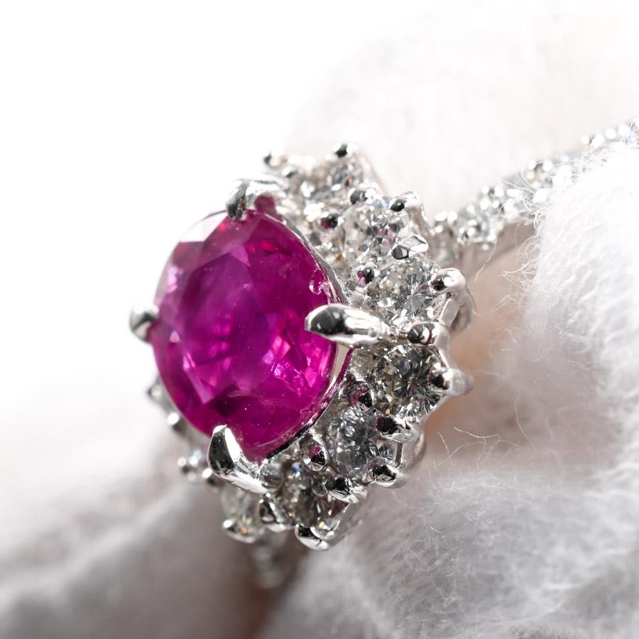 ルビー リング  ルビー1.135ct ダイヤ0.58ct 11.5号 4.3g レディース 中古A品の画像