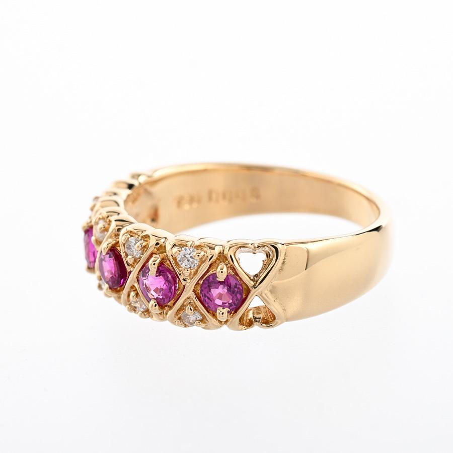 ルビー リング  ルビー0.5ct ダイヤ0.08ct 12.5号 5.1g レディース 中古A品の画像