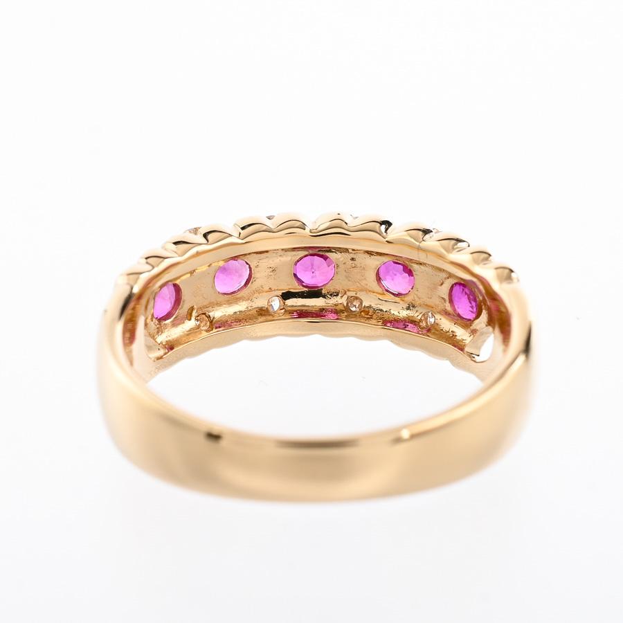 ルビー リング  ルビー0.5ct ダイヤ0.08ct 12.5号 5.1g レディース 中古A品の画像