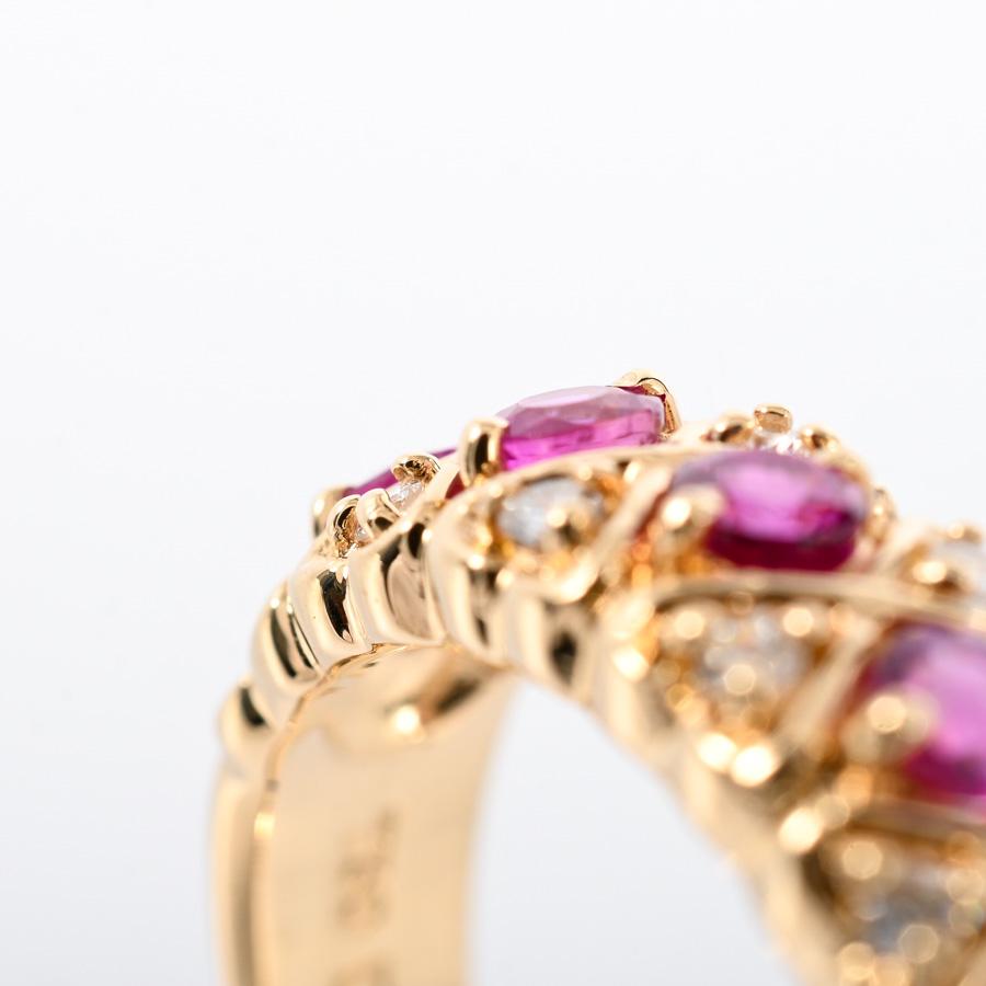 ルビー リング  ルビー0.5ct ダイヤ0.08ct 12.5号 5.1g レディース 中古A品の画像