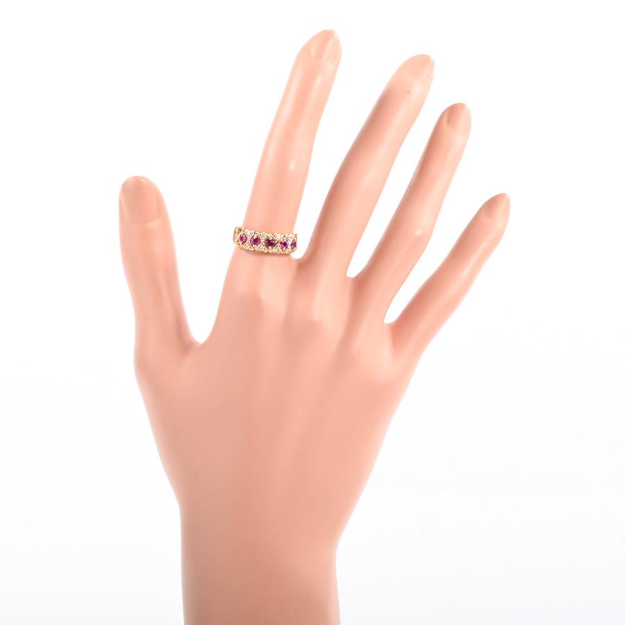 ルビー リング  ルビー0.5ct ダイヤ0.08ct 12.5号 5.1g レディース 中古A品の画像
