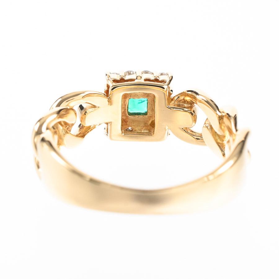 エメラルド リング  エメラルド0.21ct ダイヤ0.15ct 9号 4.6g レディース 中古A品の画像