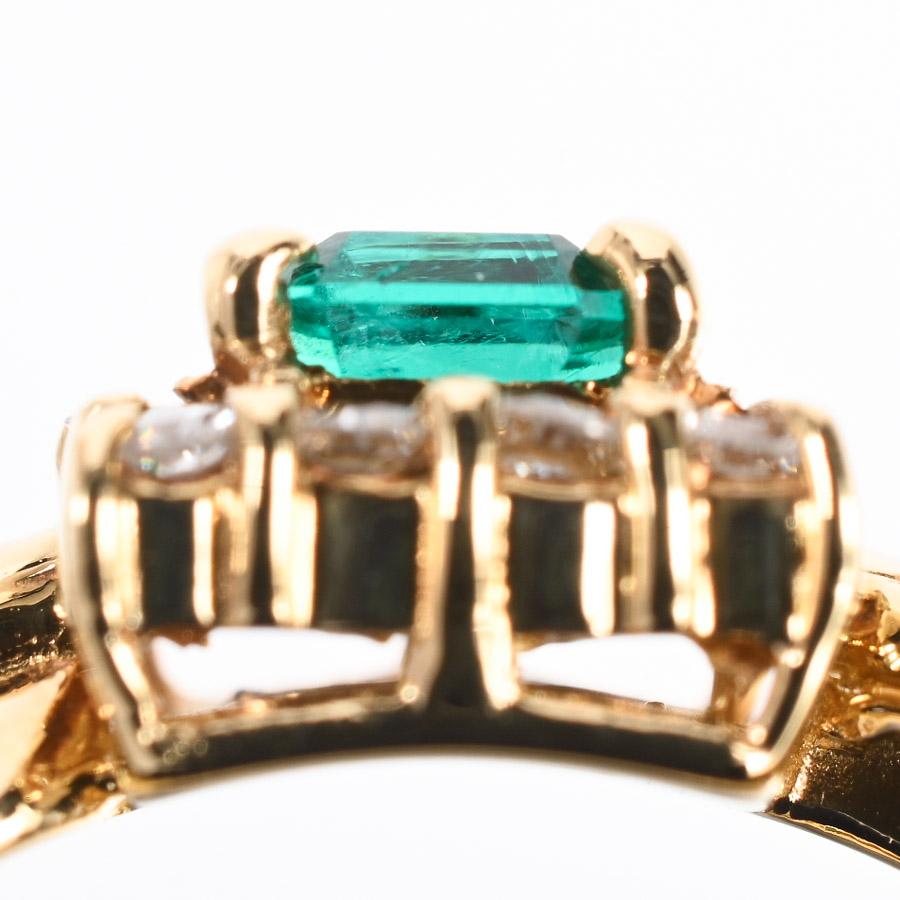 エメラルド リング  エメラルド0.21ct ダイヤ0.15ct 9号 4.6g レディース 中古A品の画像