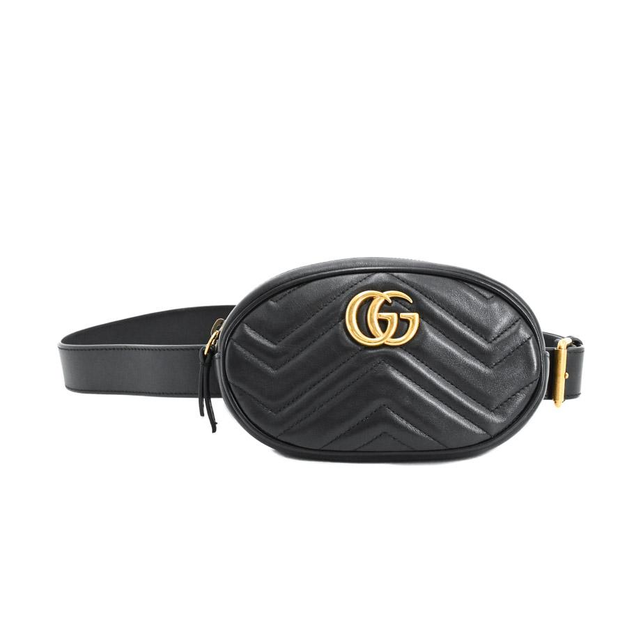 グッチ GGマーモントウエストバッグ ボディバッグ  476434 ブラック レディース  中古A品