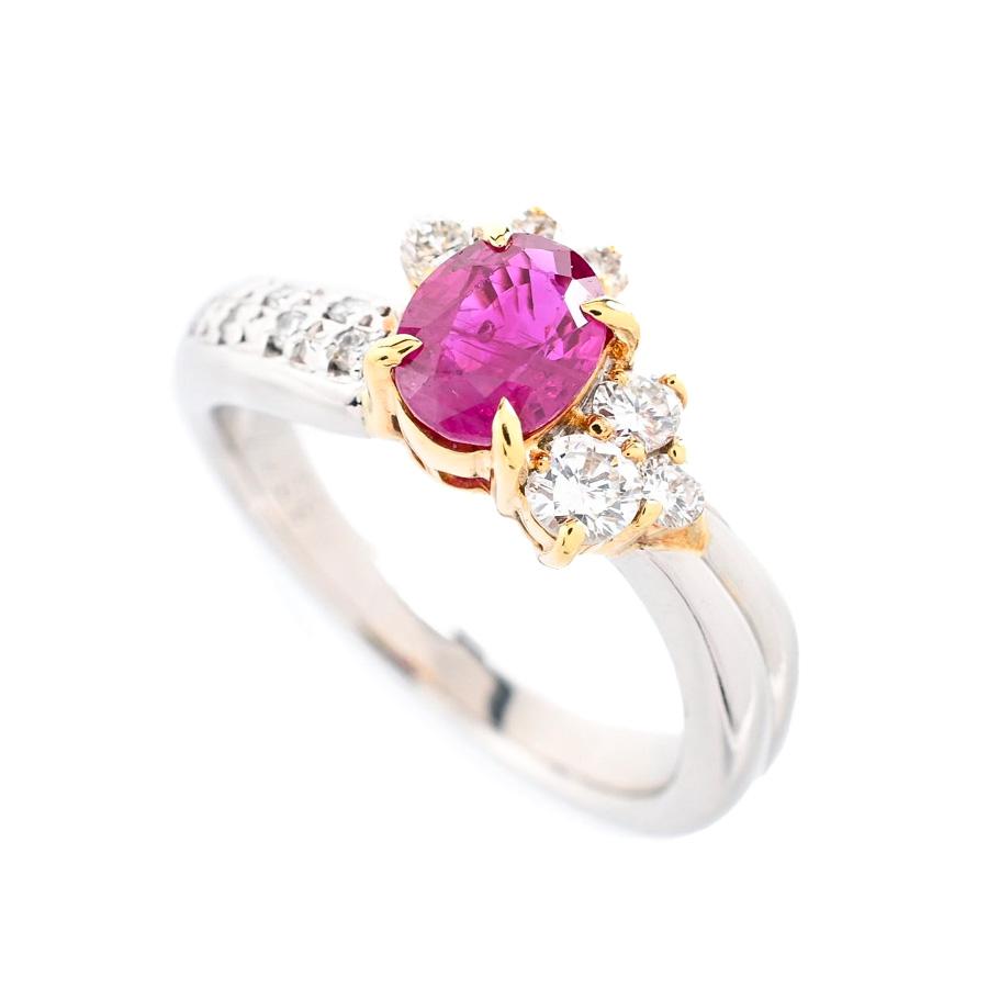 ルビー リング  ルビー0.908ct ダイヤ0.39ct 11号 7.2g レディース 中古A品