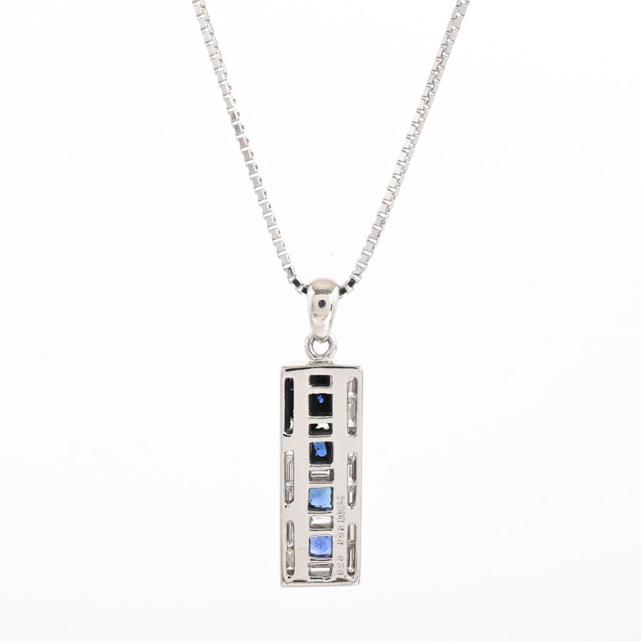サファイア ネックレス  サファイア0.6ct ダイヤ0.5ct 8.5g レディース 中古A品の画像