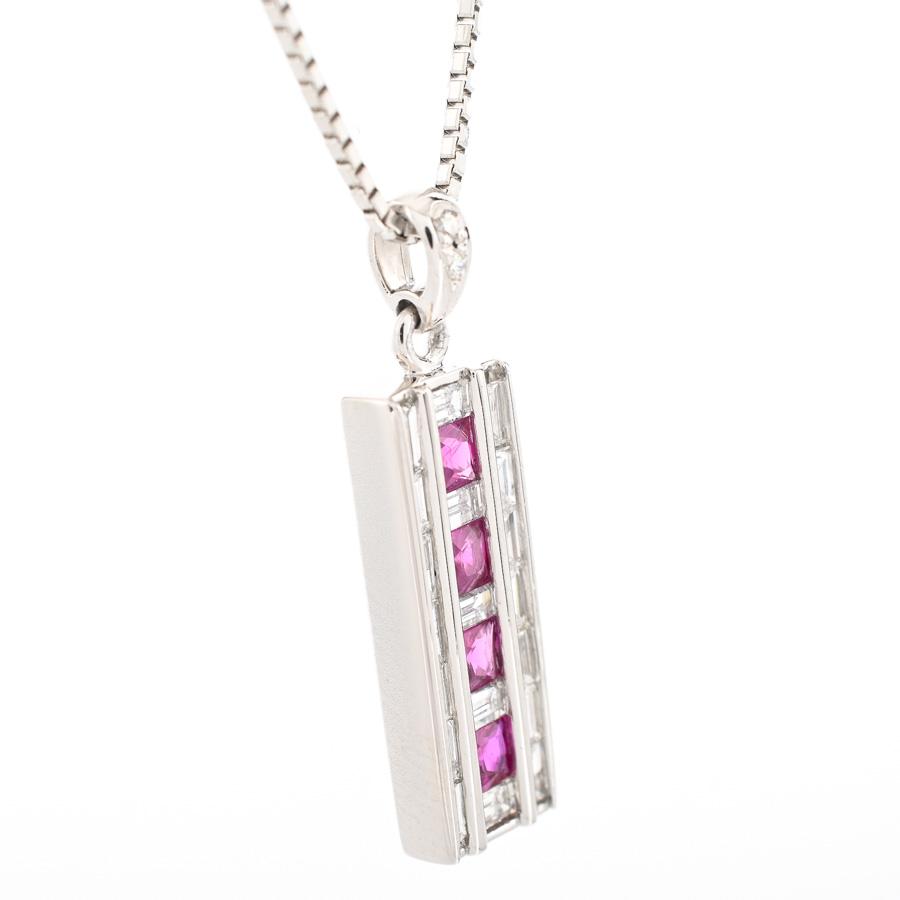 ルビー ネックレス  ルビー0.6ct/ダイヤ0.5ct 8.6g レディース 中古A品の画像