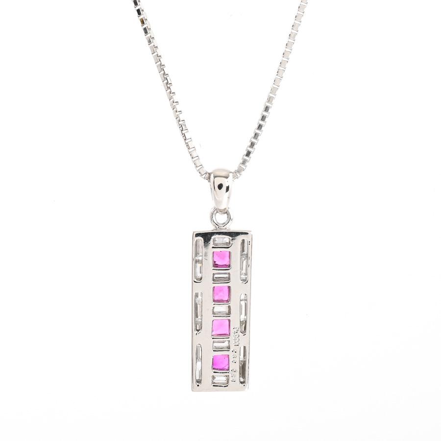 ルビー ネックレス  ルビー0.6ct/ダイヤ0.5ct 8.6g レディース 中古A品の画像