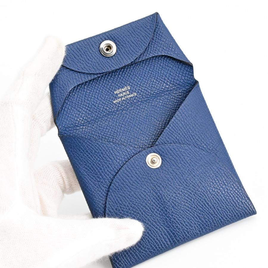 HERMES（エルメス） バスティア コインケース ディープブルー ユニ