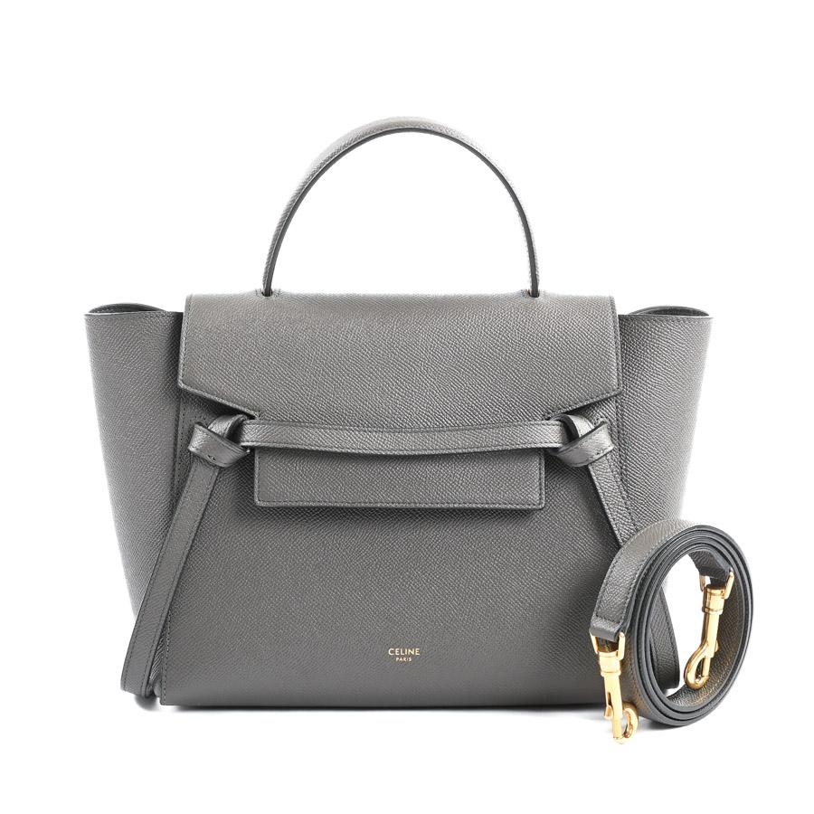 CELINE（セリーヌ） ベルトバッグマイクロ ハンドバッグ 189153 グレー