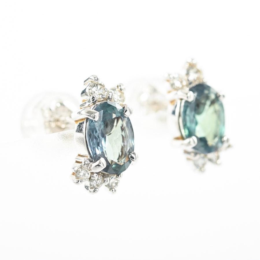 クリソベリル ピアス  クリソベリル0.5/0.58ct ダイヤ0.07/0.07ct チャーム:約W5xH10mm 1.7g レディース 中古A品の画像