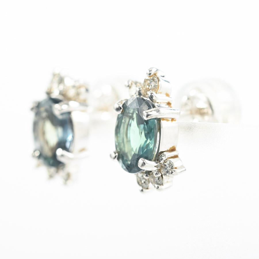 クリソベリル ピアス  クリソベリル0.5/0.58ct ダイヤ0.07/0.07ct チャーム:約W5xH10mm 1.7g レディース 中古A品の画像