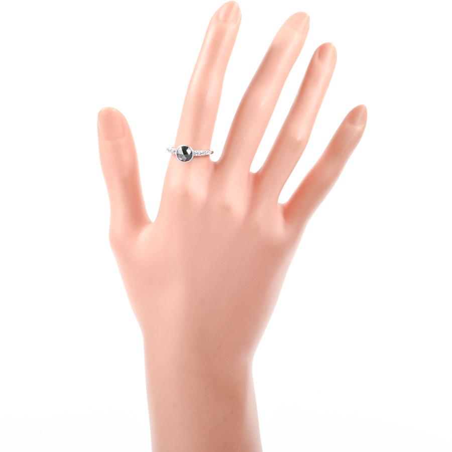 ブラックダイヤ リング  ブラックダイヤ1.17ct ダイヤ0.28ct 12号 3.3g レディース 中古A品の画像