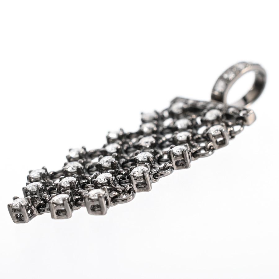 ダイヤ ペンダント  ダイヤ0.91ct チャーム:約W15xH40mm バチカン内径:約W30xH50mm 4.4g レディース 中古A品の画像