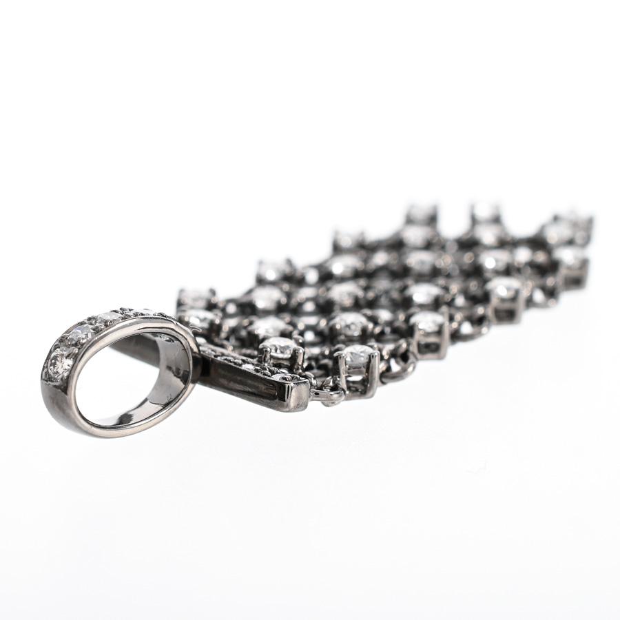 ダイヤ ペンダント  ダイヤ0.91ct チャーム:約W15xH40mm バチカン内径:約W30xH50mm 4.4g レディース 中古A品の画像