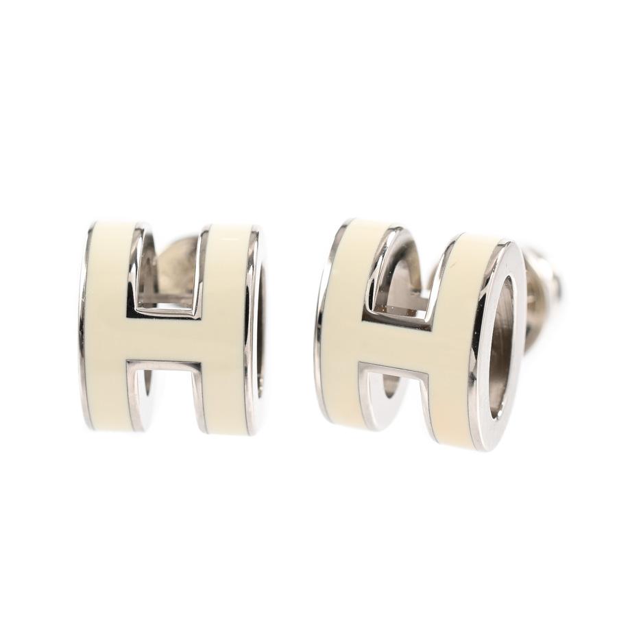 HERMES（エルメス） ミニポップH ピアス ホワイト ユニセックス 中古SA 