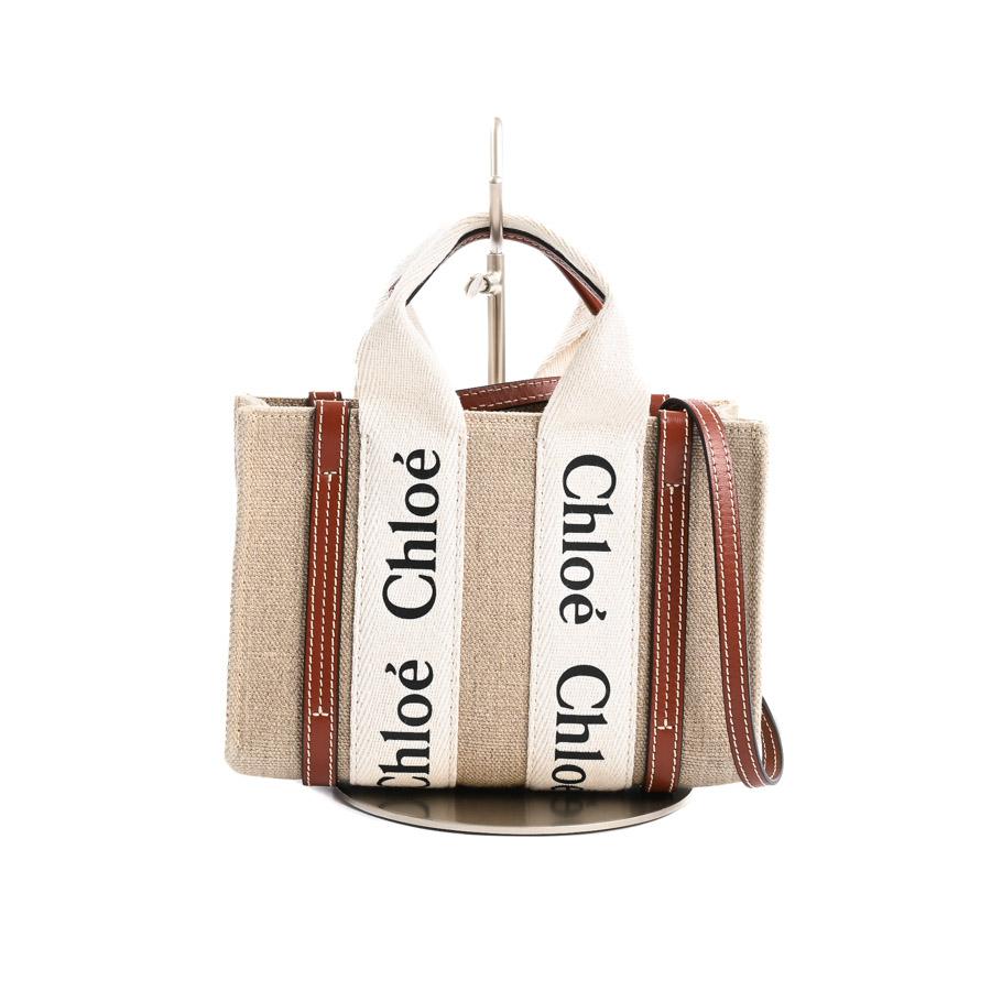 クロエ WOODYミニトートバッグ ショルダーバッグ  CHC22AP237I2690U ベージュ レディース  中古A品