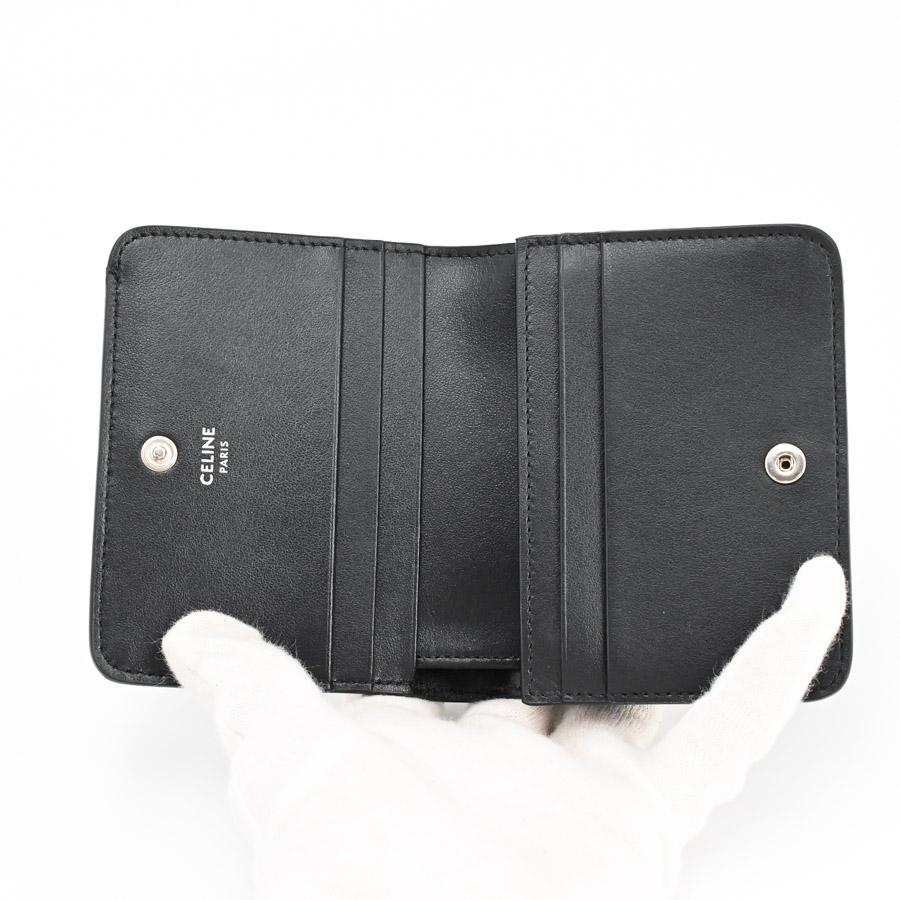 セリーヌ コンパクトウォレット ミニウォレット  10K623 ブラック ユニセックス  中古A品の画像