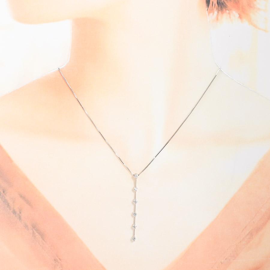 ライン ダイヤ ネックレス ネックレス   レディース 中古A品の画像