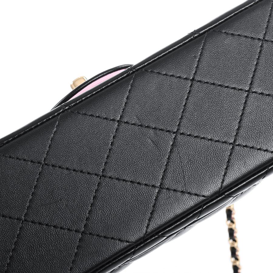 シャネル トップハンドルミニクラシックハンドバッグ ショルダーバッグ  AS2431 ブラック レディース  中古SA品の画像