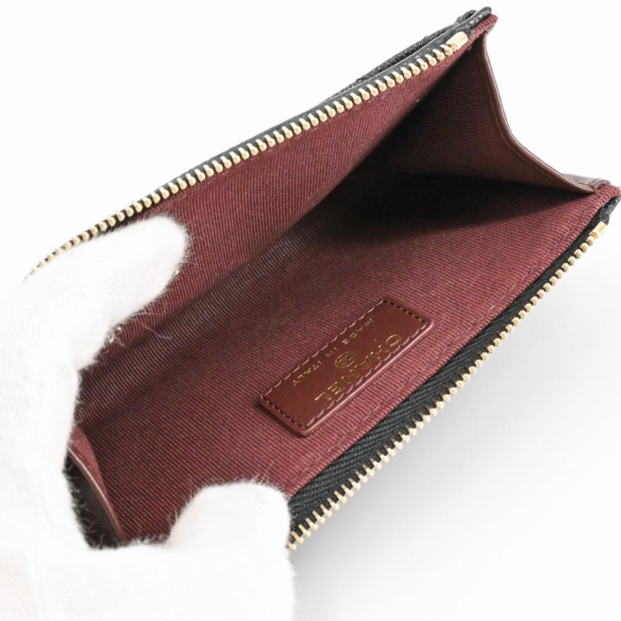 シャネル クラシックジップカ-ドケース カードケース  AP3179 ブラック レディース  中古A品の画像