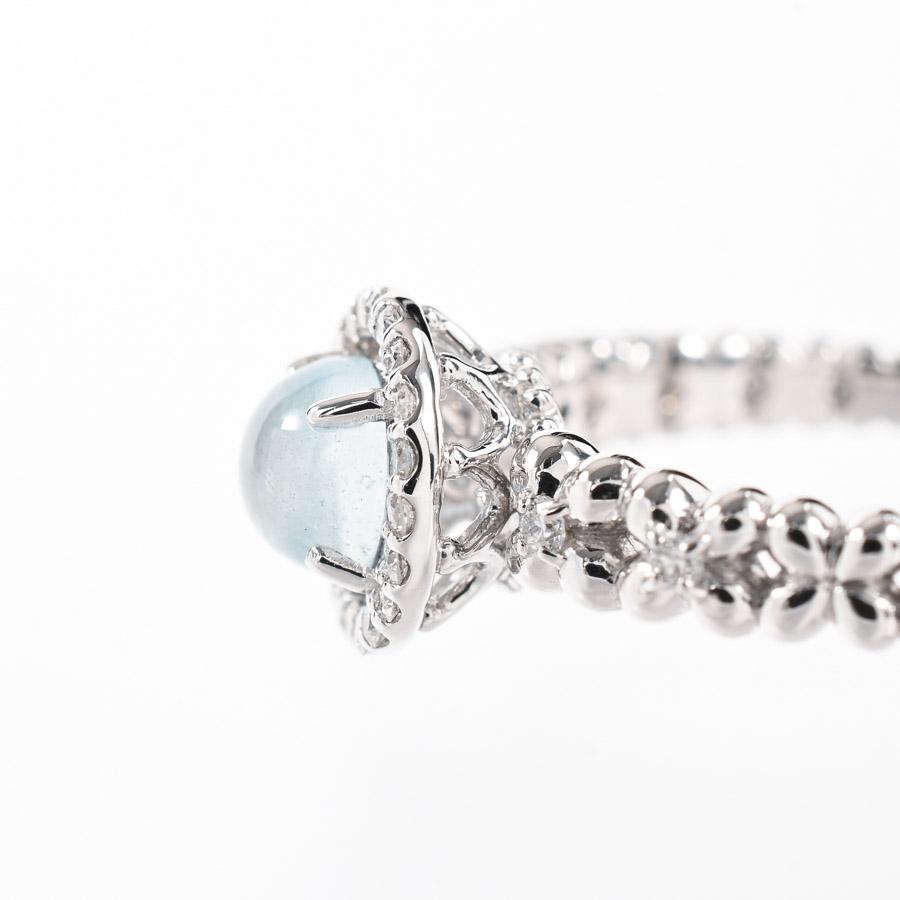 アクワマリン リング  アクワマリン0.54ct ダイヤ0.14ct 15号 3.9g レディース 中古A品の画像