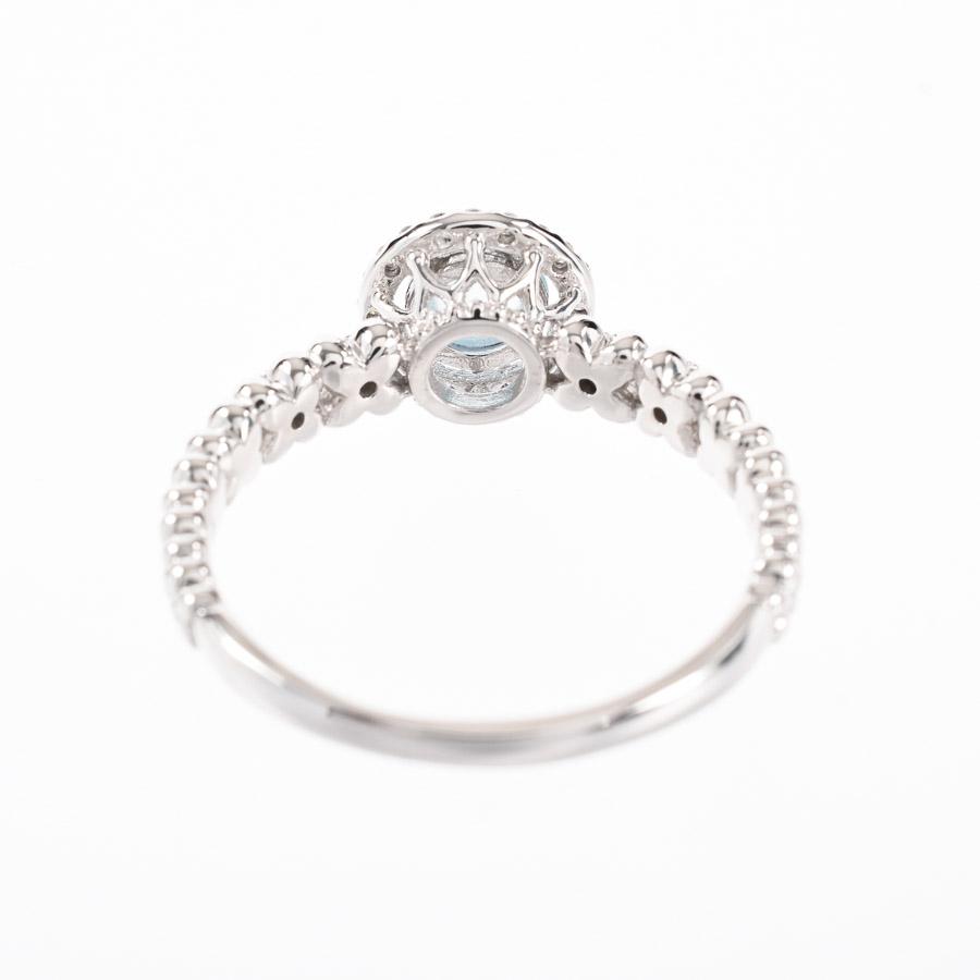 アクワマリン リング  アクワマリン0.54ct ダイヤ0.14ct 15号 3.9g レディース 中古A品の画像