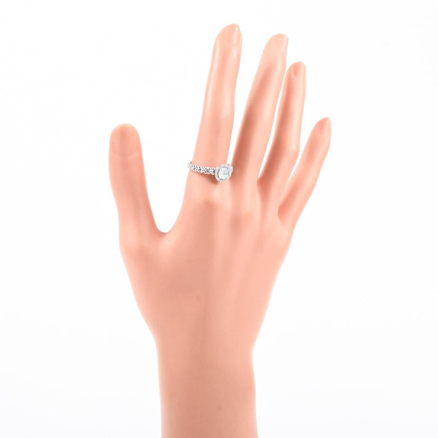 アクワマリン リング  アクワマリン0.54ct ダイヤ0.14ct 15号 3.9g レディース 中古A品の画像