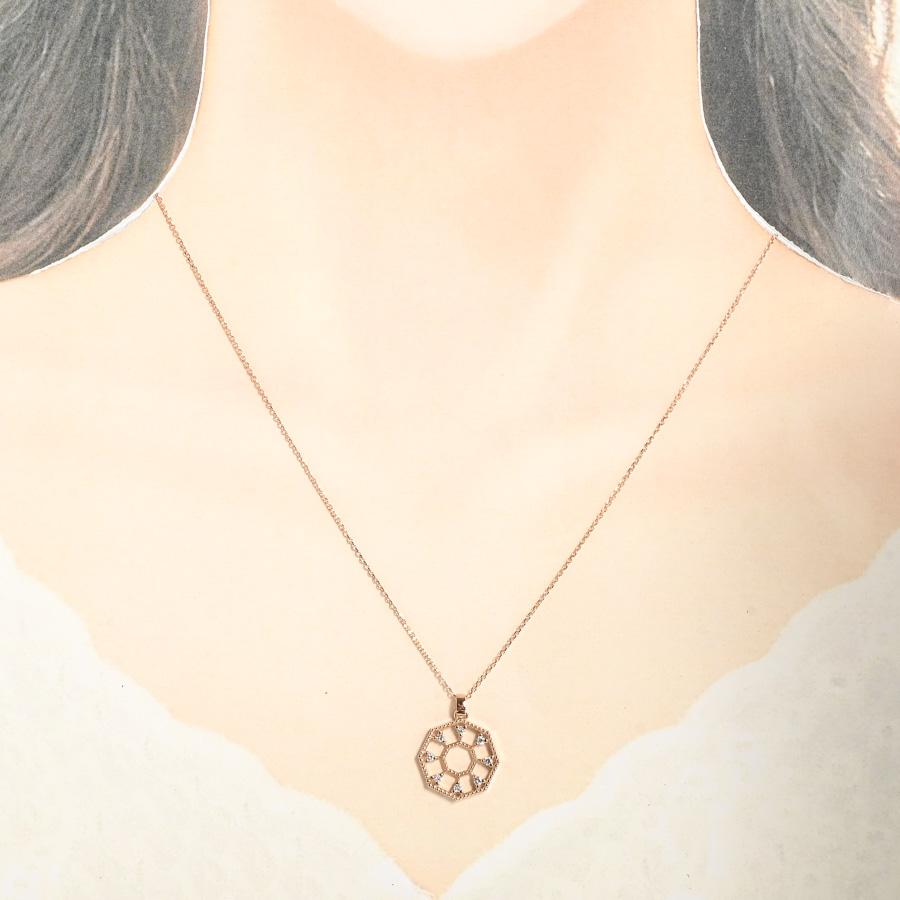 ダイヤ ネックレス  ダイヤ0.17ct 3.4g レディース 中古A品の画像