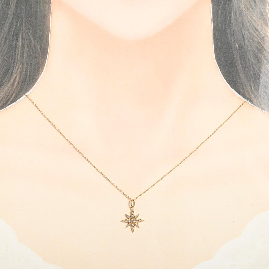 ダイヤ ネックレス  ダイヤ0.19ct 2.2g レディース 中古A品の画像