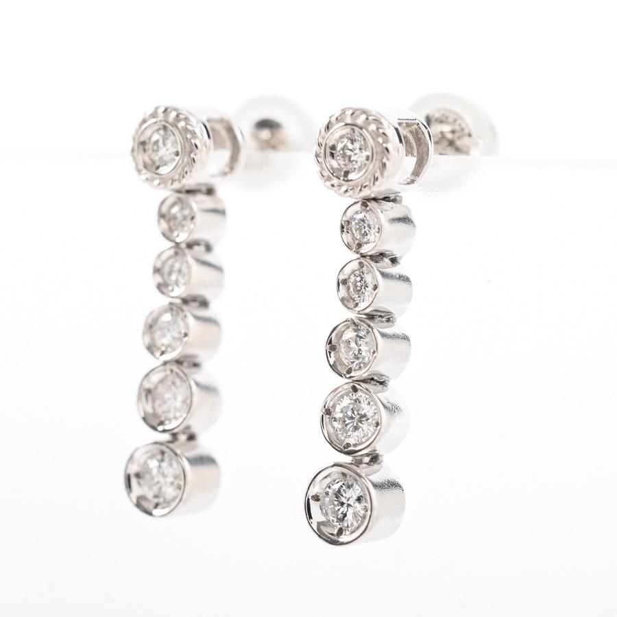 ダイヤ ピアス  ダイヤ チャーム:約W4xH19mm 3.1g レディース 中古A品の画像