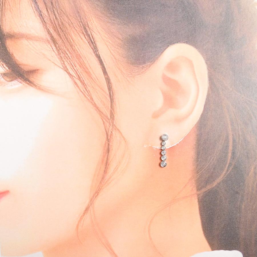 ダイヤ ピアス  ダイヤ チャーム:約W4xH19mm 3.1g レディース 中古A品の画像