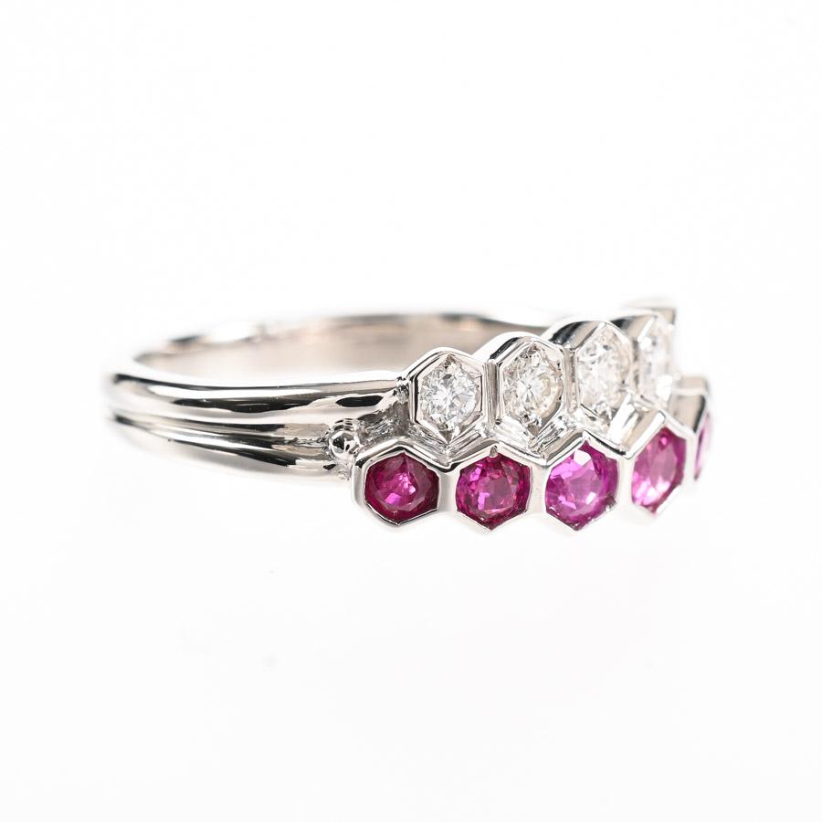 ルビー リング  ルビー0.61ct ダイヤ0.18ct 11号 5.0g レディース 中古A品の画像