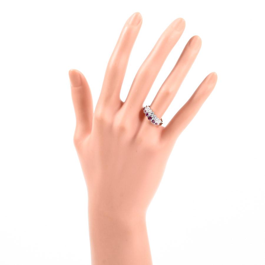 ルビー リング  ルビー0.61ct ダイヤ0.18ct 11号 5.0g レディース 中古A品の画像