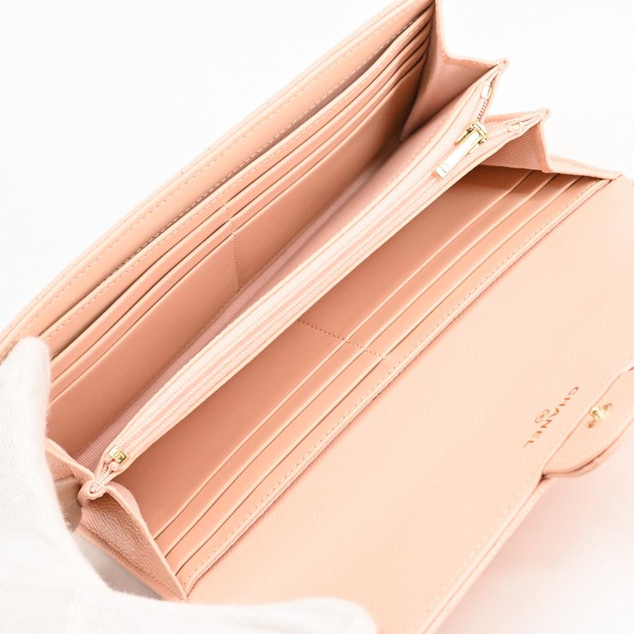 シャネル クラシックロングフラップウォレット 長財布  AP0241 ライトピンク レディース  中古A品の画像