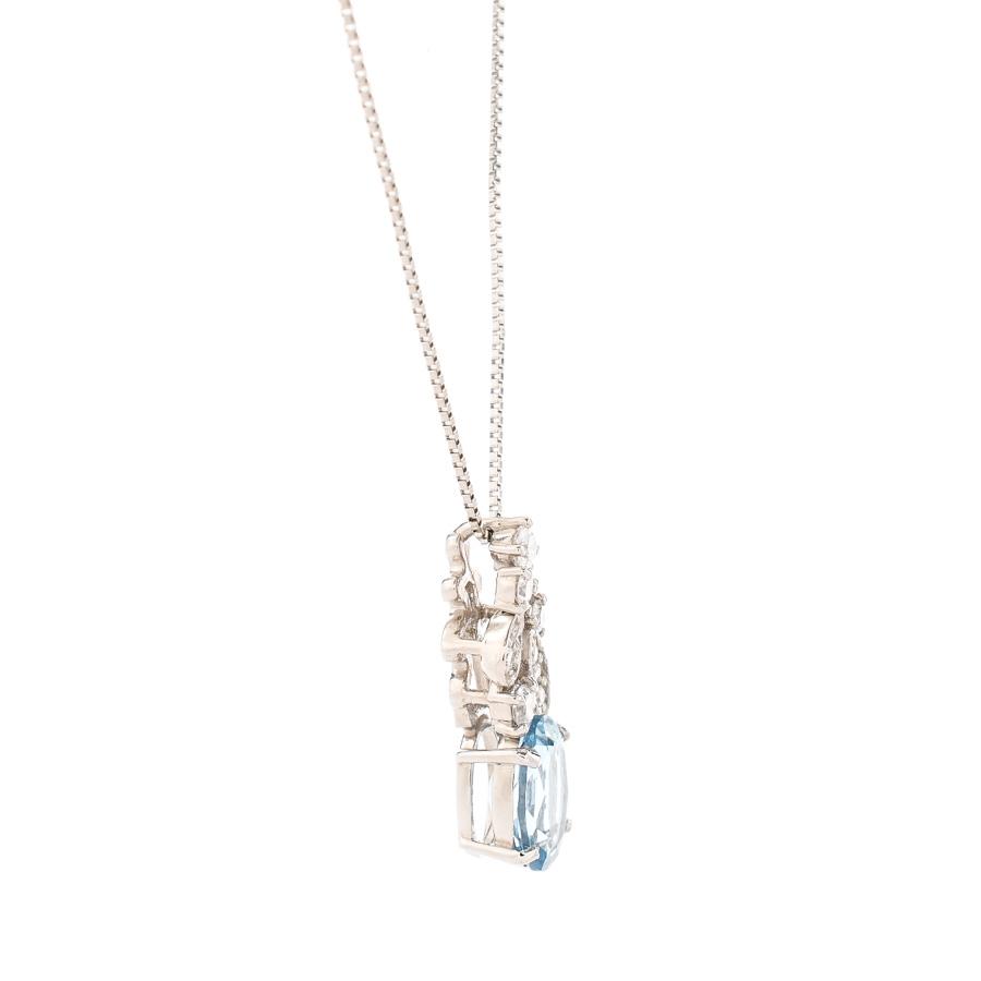 アクワマリン ネックレス  アクワマリン0.718ct ダイヤ0.14ct 2.8g レディース 中古A品の画像
