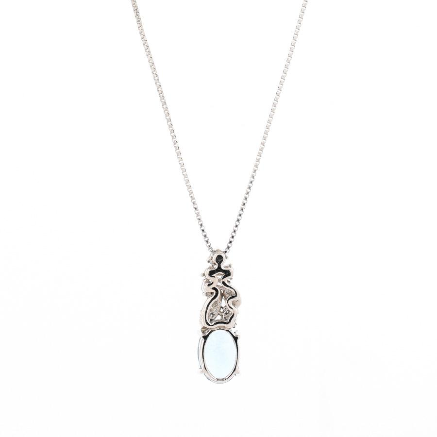 アクワマリン ネックレス  アクワマリン0.718ct ダイヤ0.14ct 2.8g レディース 中古A品の画像