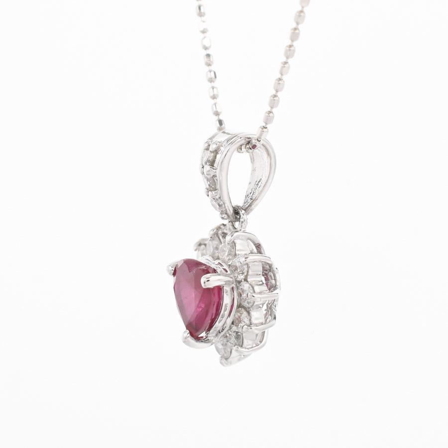 ルビー ネックレス  ルビー0.81ct/ダイヤ0.34ct 3.0g レディース 中古A品の画像