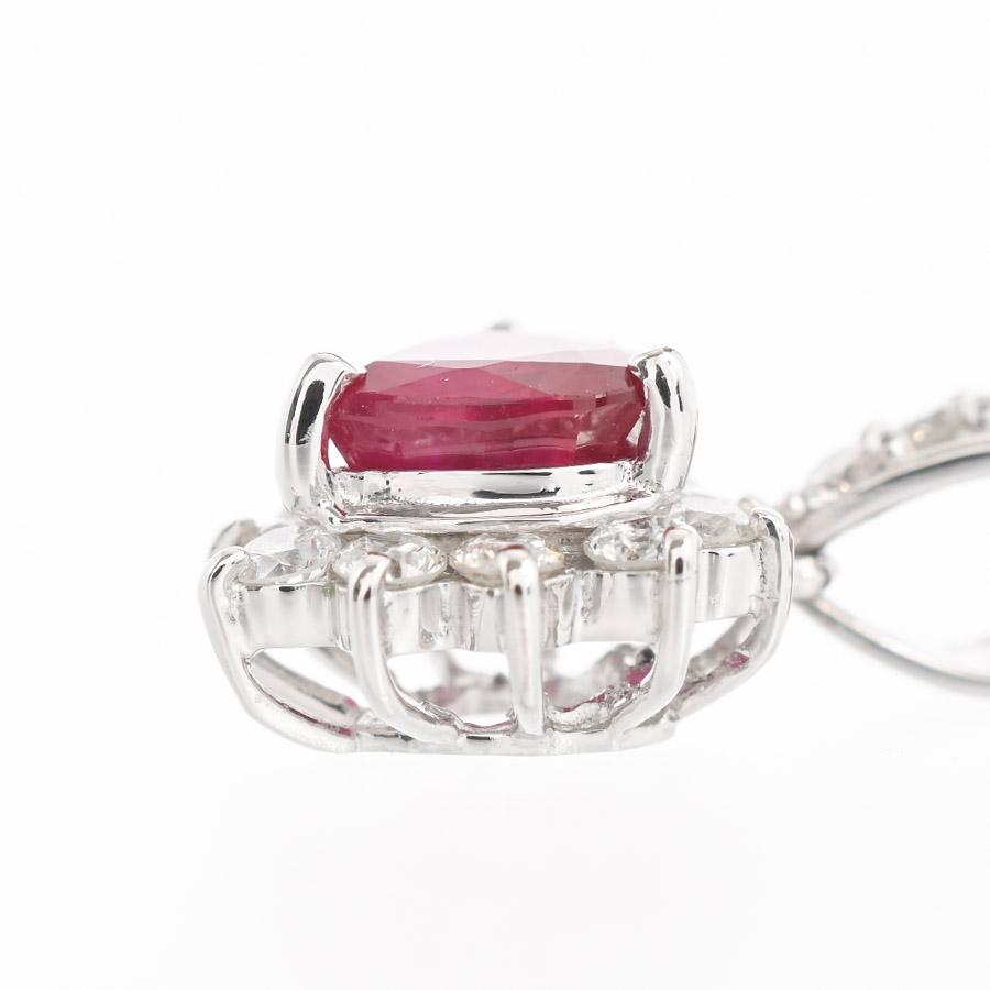 ルビー ネックレス  ルビー0.81ct/ダイヤ0.34ct 3.0g レディース 中古A品の画像