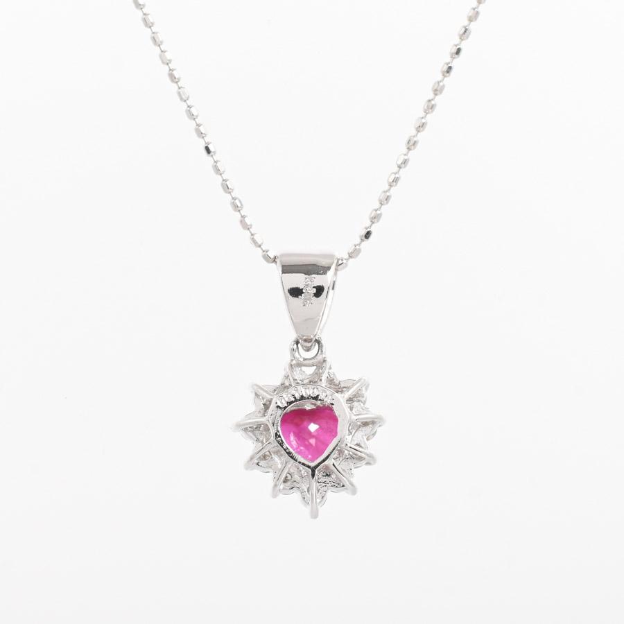 ルビー ネックレス  ルビー0.81ct/ダイヤ0.34ct 3.0g レディース 中古A品の画像