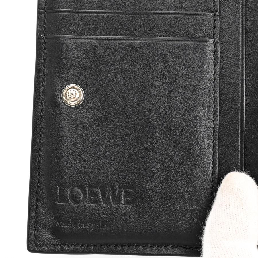 【美品】ロエベ LOEWE 2つ折り財布 エッジスリム パズル　ブラック 黒 LOEWE（ロエベ） パズルエッジスリムコンパクトウォレット 二つ折財布