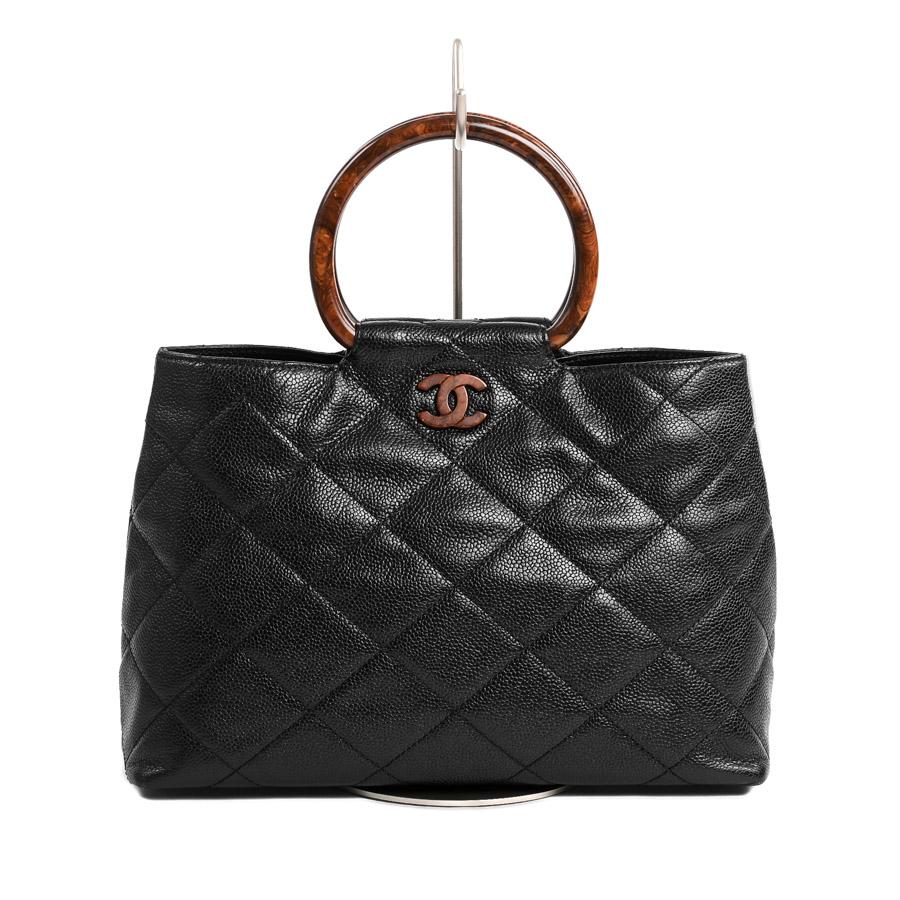 CHANEL（シャネル） ウッドハンドルバッグ ハンドバッグ ブラック 